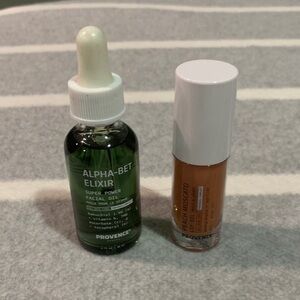 Alpha-Bet Elixir Super Power Facial Oil — Green and lip oil